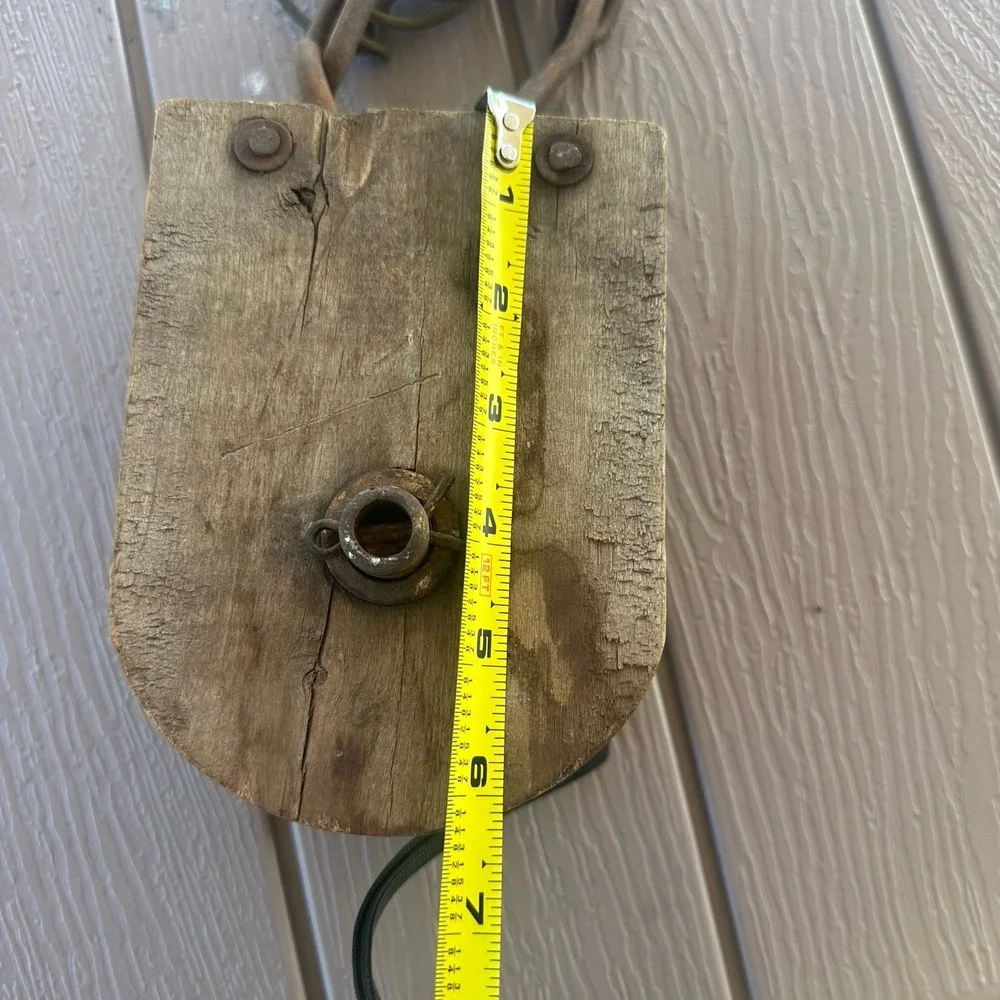 Antique Block and Tackle Barn / Maritime Pulley Hay Loft Wooden Iron Rustic 6.5
